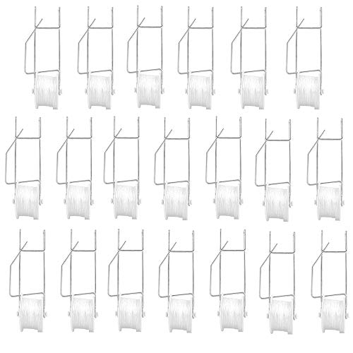 20 Pack Tomato Trellis Roller Hooks with 15M Twine for Tomato,Plant, Greenhouse,Flower Vine Twine Crop Trellis Kit Plant Roller Hook